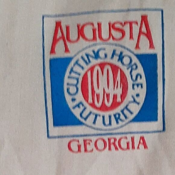 Vintage 1994 Cutting Horse Futurity Augusta Ga Bomber Style Jacket Sìze L Tan - Picture 3 of 10